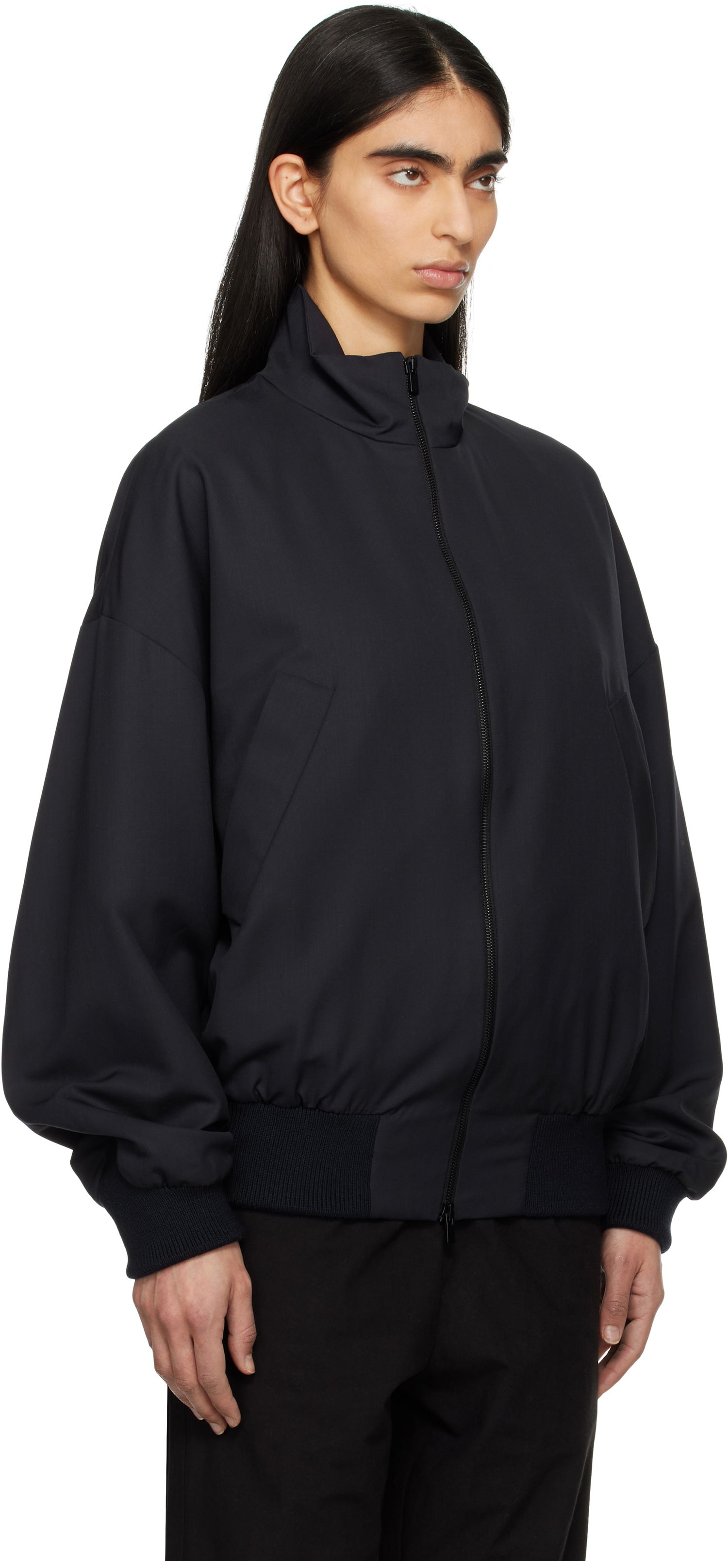 Bomber bunda Fear of God Fear of God Wool High Neck Track Jacket Čierna | FGE230-327HTW, 1