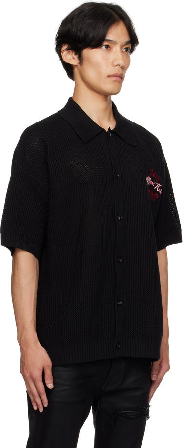 Polo tričko AMIRI AMIRI 'Hollywood Auto' Mesh Polo Shirt Čierna | AMKNIR1028, 1