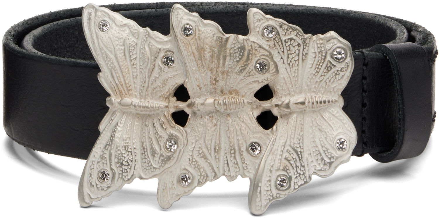 Opasok OUR LEGACY Crystal-Embellished Butterfly Buckle Belt Metalická | A4258BO, 0