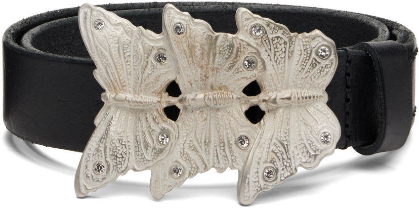 Opasok OUR LEGACY Crystal-Embellished Butterfly Buckle Belt Čierna | A4258BO