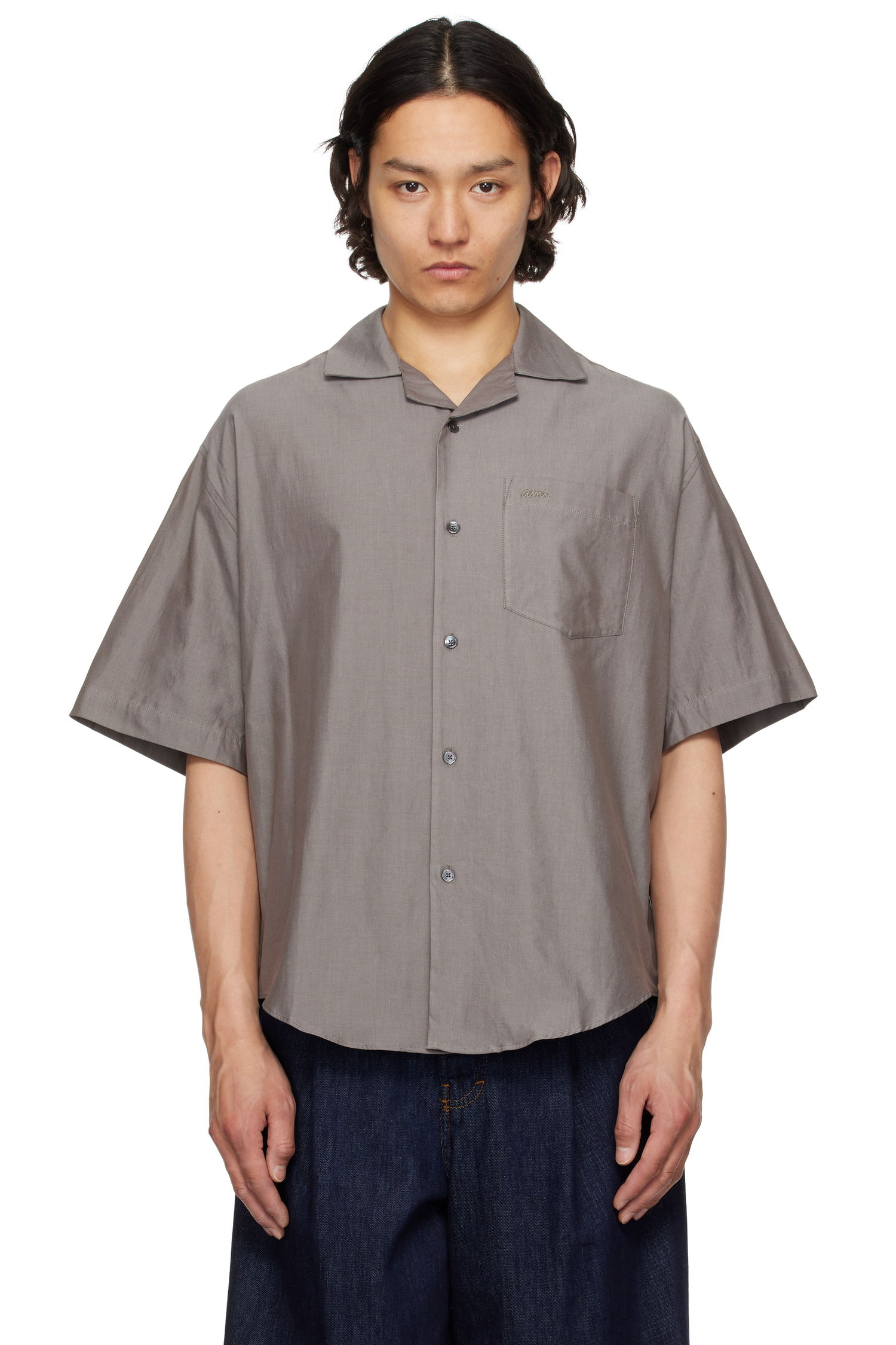 Košeľa AMI AMI Paris Cotton Boxy Shirt Šedá | HSH236.CO0099, 0