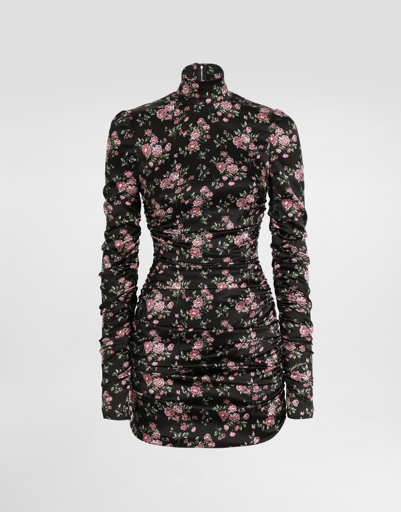 Šaty Dolce & Gabbana Dolce & Gabbana Vintage Rose-print Draped Dress Rôznofarebný | F60G3TFSA8HHN5XQ
