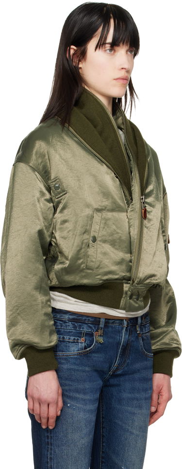 Bomber bunda R13 R13 Zip Collar Flight Bomber Jacket Zelené | R13WR346-R447B, 1