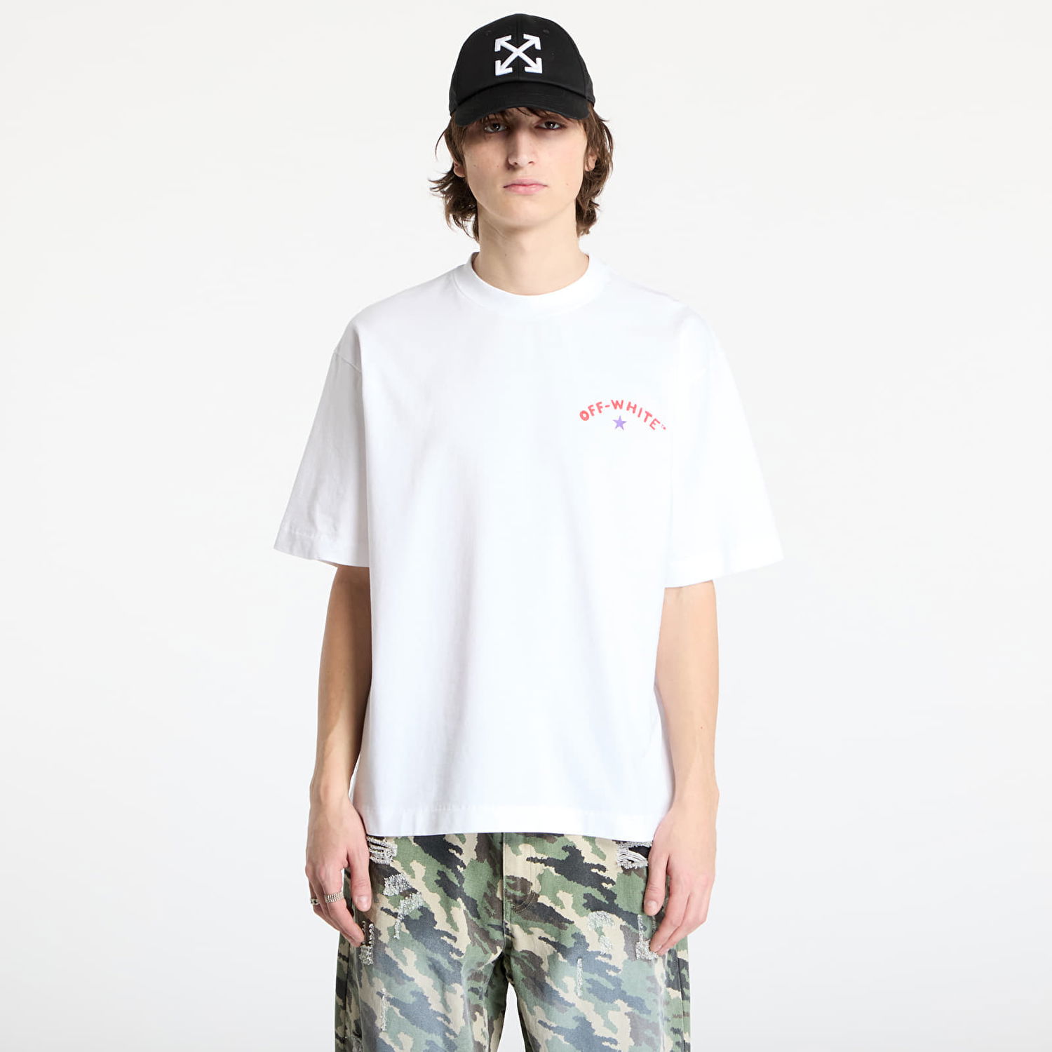 Tričko Off-White Star Arrow Skate T-Shirt Biela | OMAA120S25JER0080110, 1