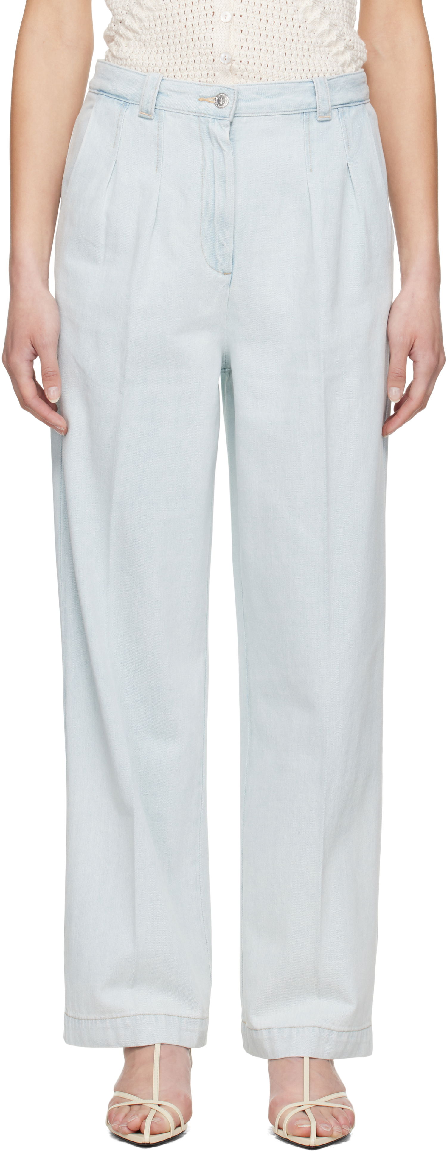 Nohavice A.P.C. A.P.C. Tressie Wide Leg Jeans Modrá | COHHJ-F08398, 0