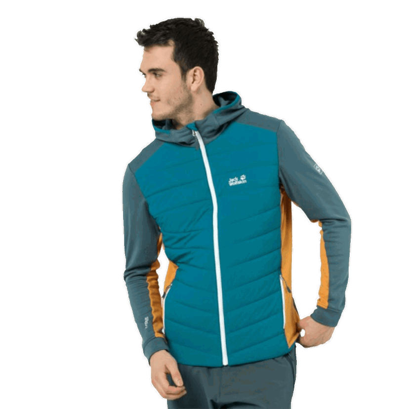 Prešívaná bunda Jack Wolfskin CROSSING PEAK Padded Hooded Jacket Rôznofarebný | 1708912-1065