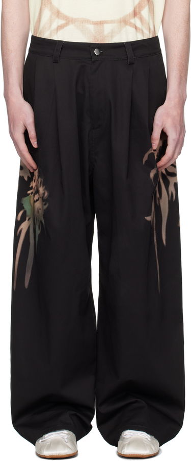 Nohavice Collina Strada Collina Strada Catchfly Pleated Printed Trousers Čierna | XX6042-B, 0