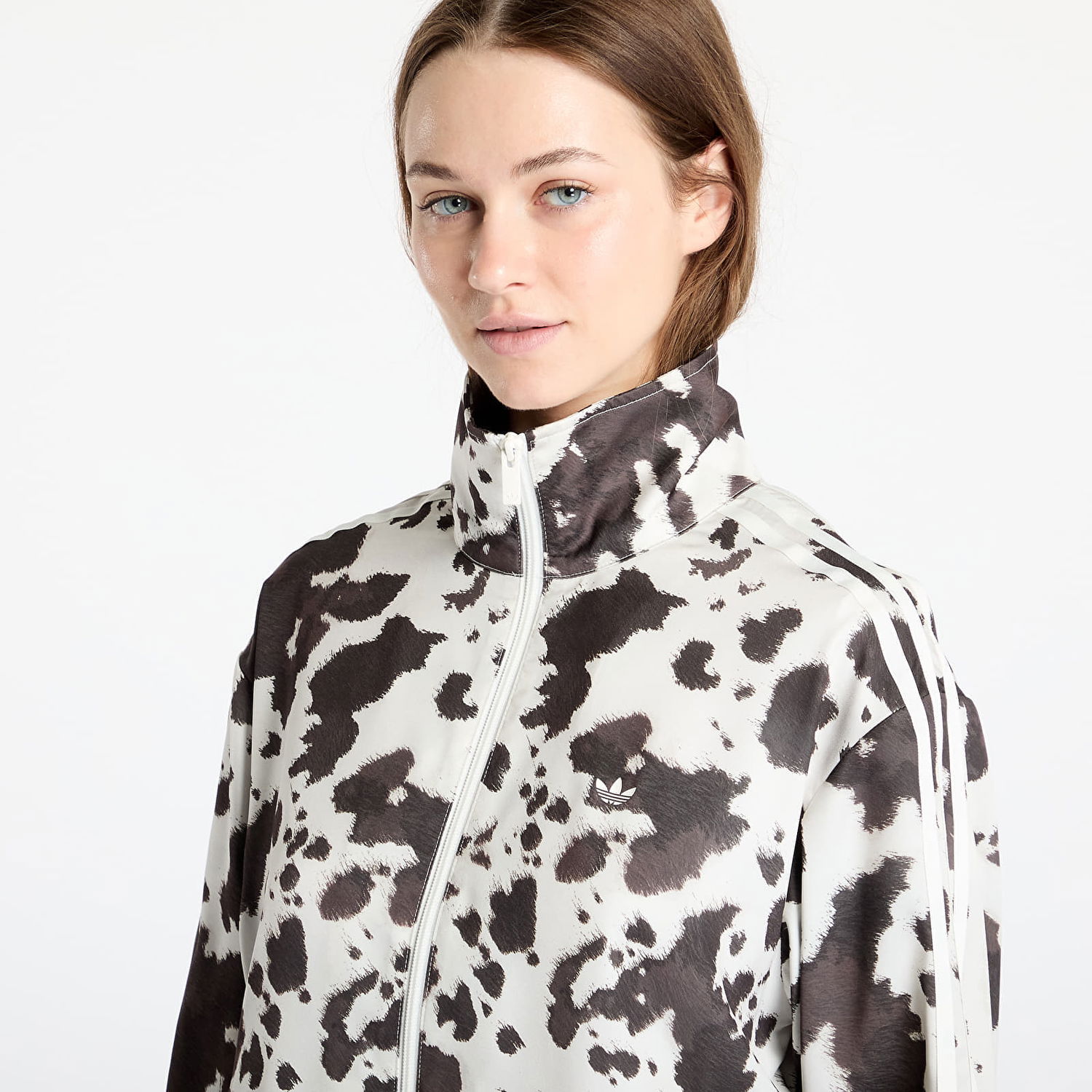 Vetrovka adidas Originals Originals Satin Cow Print Track Jacket Biela | KA2683, 1