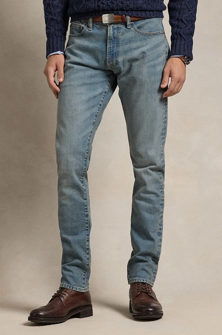 Džínsy Polo by Ralph Lauren Slim Fit Light Wash Denim Jeans Modrá | 710956084, 1