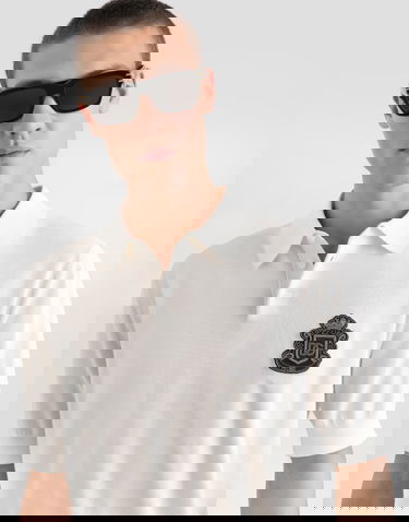 Polo tričko Dolce & Gabbana Knitted Cotton Polo Shirt with DG Milano Emblem Biela | GXZ02ZJBCIUW0111, 3