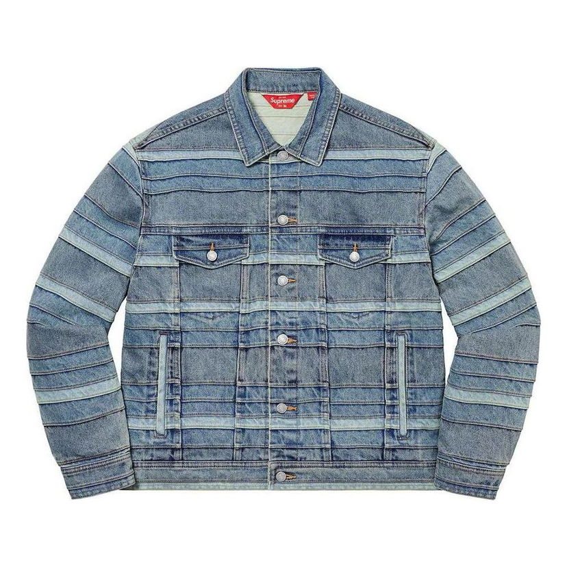 Bunda Supreme Layered Denim Trucker Jacket Modrá | SUP-FW22-779