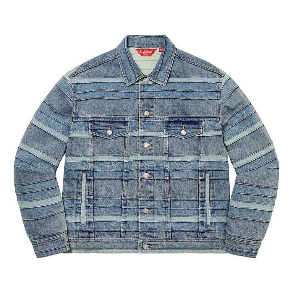 Bunda Supreme Layered Denim Trucker Jacket Modrá | SUP-FW22-779, 0