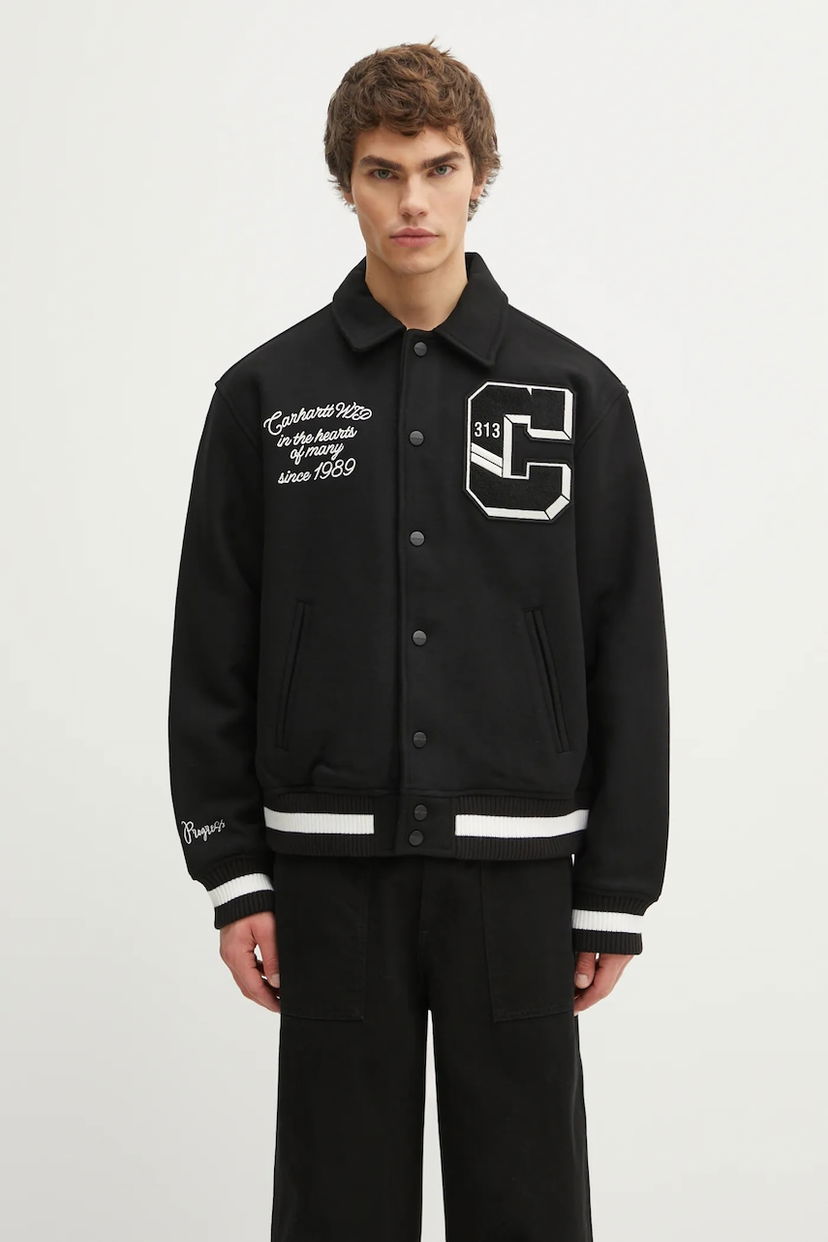 Bunda Carhartt WIP World Class Varsity Wool Blend Jacket Čierna | I035432.89XX