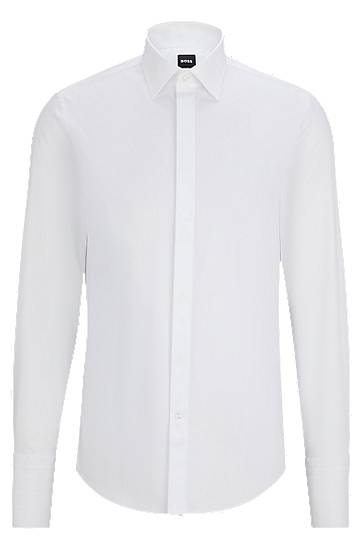 Košeľa BOSS BOSS Slim-Fit Easy-Iron Stretch Cotton Dress Shirt Biela | 50480093, 0