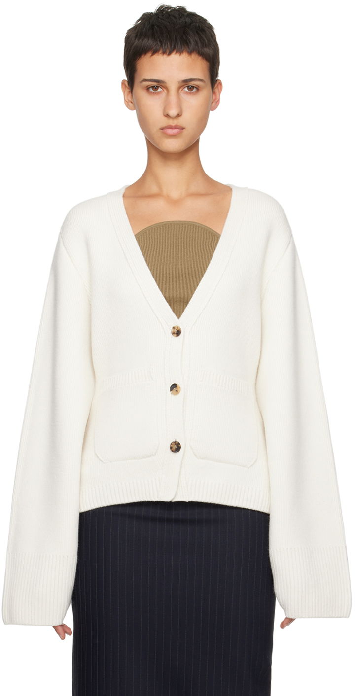 Sveter Khaite Off-White 'The Scarlet' Cardigan Biela | 8267600, 0