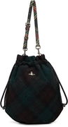 Tartan Drawstring Shoulder Pouch