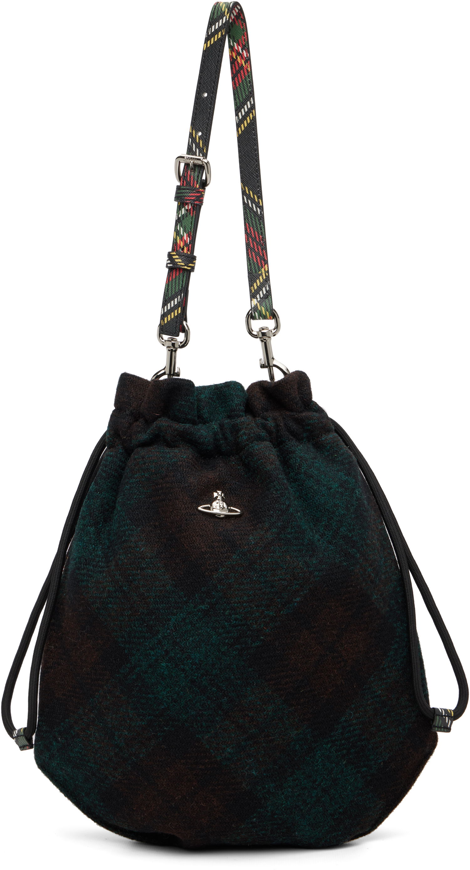 Taška cez rameno Vivienne Westwood Tartan Drawstring Shoulder Pouch Rôznofarebný | 57010006U-W018E-, 0