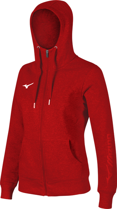 Mikina Mizuno Sweat Full Zip Hoodie Červená | 32ec9700c-62, 1
