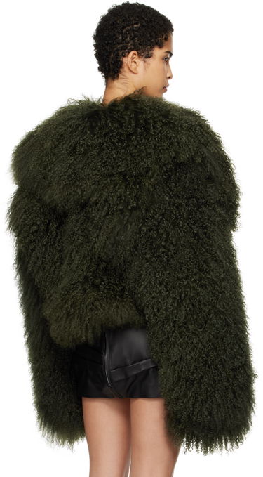 Bunda The Attico Attico Cropped Shearling Jacket Zelené | 250WCB00081 LBT044AA, 2