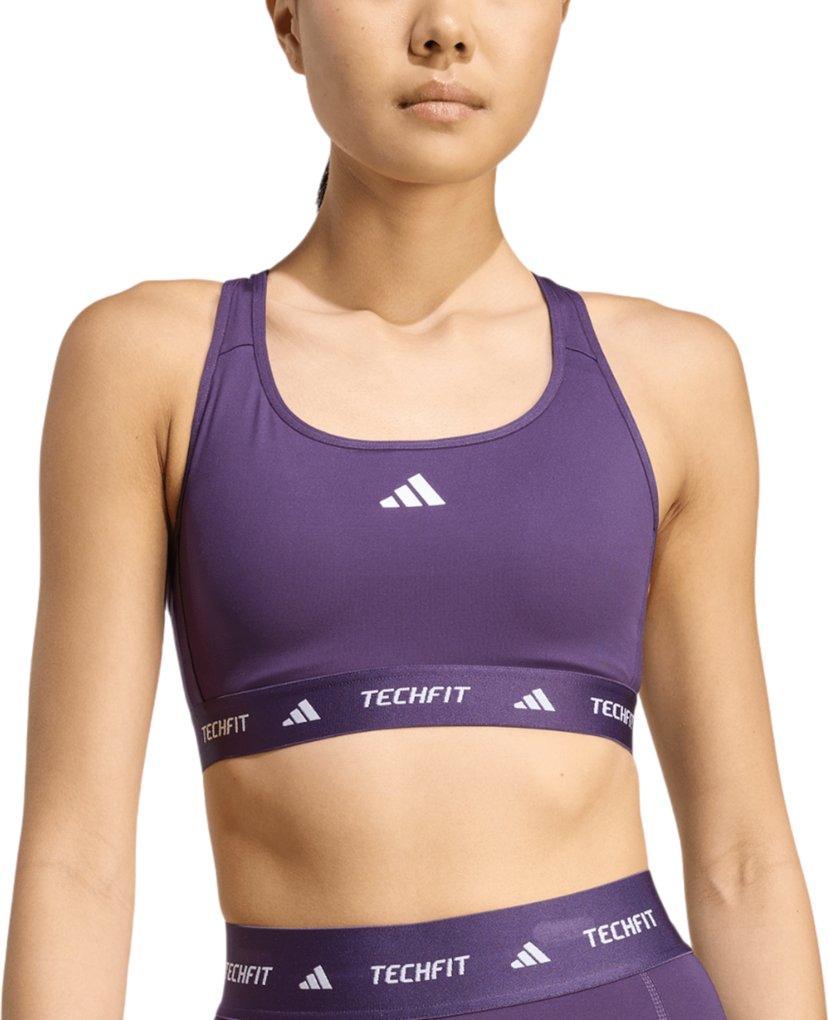 Podprsenka adidas Originals TechFit Medium Support Sports Bra Fialová | jw7242