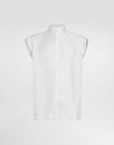 Košeľa Dolce & Gabbana Dolce & Gabbana Silk Twill Short Sleeve Shirt Biela | G5NJ4TFU10SW0800, 0