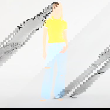 Polo tričko adidas Performance Cali Knitted Cropped Short-Sleeve Polo Top Žltá | KC6533, 3