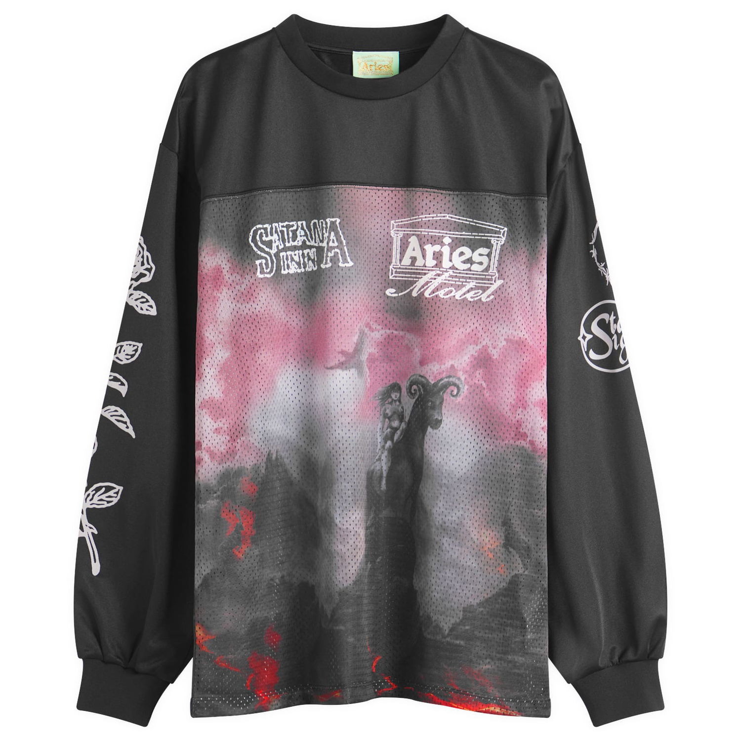 Dres Aries Aries Ramscape Airtex Long Sleeve T-Shirt, Size Large Čierna | AR40050-MUL, 1