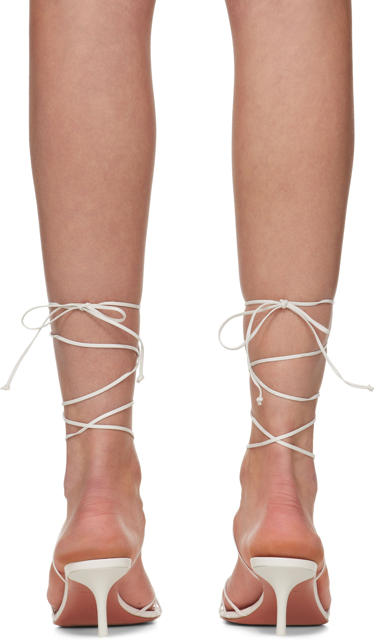 Doplnky Amina Muaddi Amina Muaddi Lori Lace Up Heeled Sandals Biela | LORI LACE UP 60, 1