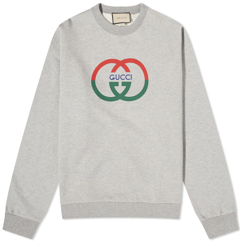 Sveter Gucci Interlocking Logo Crewneck Šedá | 774244-XJGAY-1230