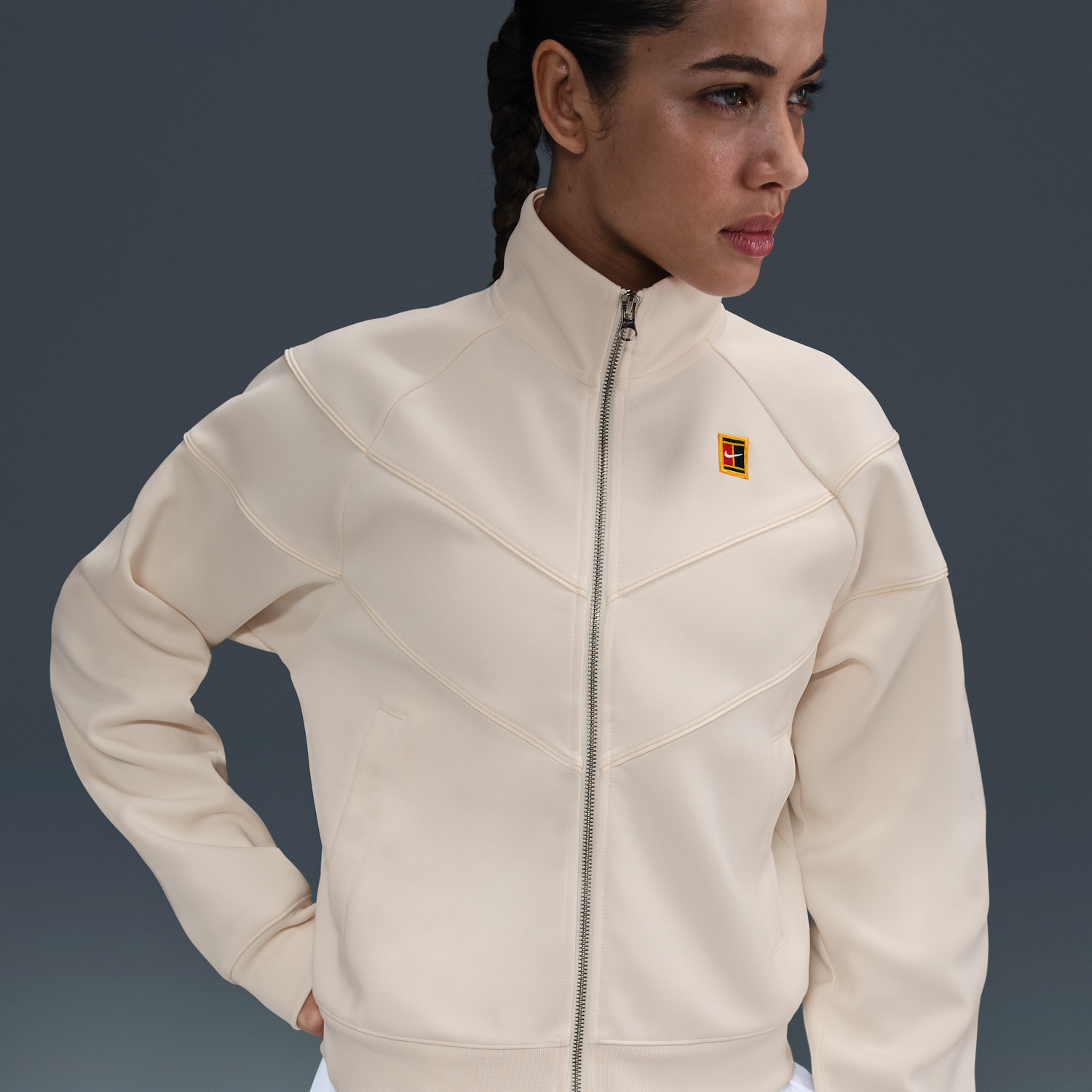 Bunda Nike NikeCourt Heritage Windrunner Tennis Jacket Béžová | FZ6507-111, 0