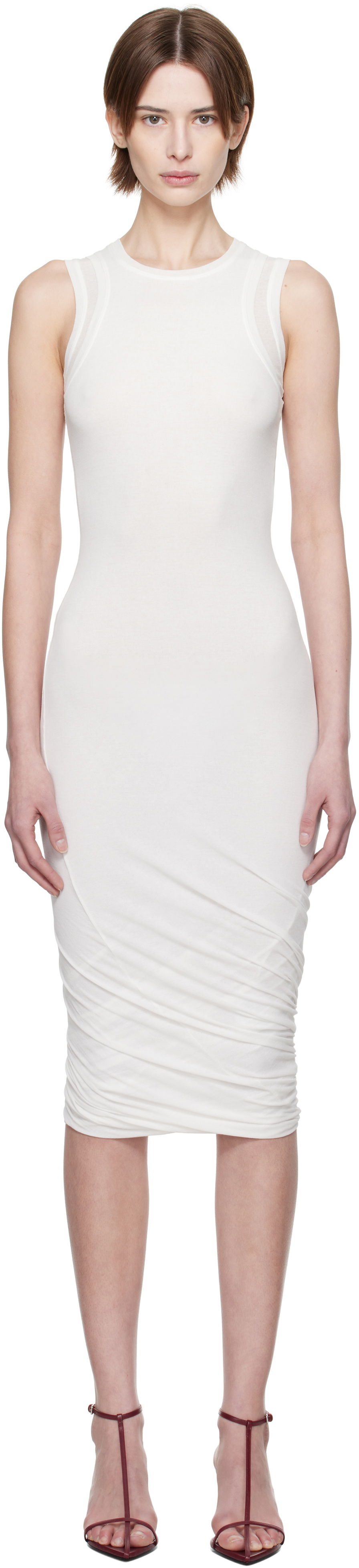 Šaty Jil Sander Jil Sander Sleeveless Twisted Midi Dress Biela | J02CT0505_J20249, 0