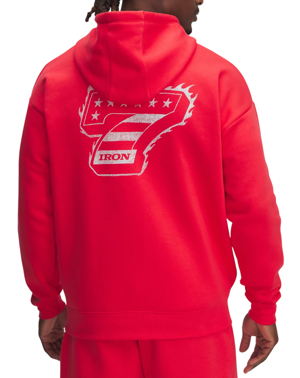 Mikina Under Armour Project Rock Icon Fleece Full-Zip Hoodie Červená | 1389914-989, 1
