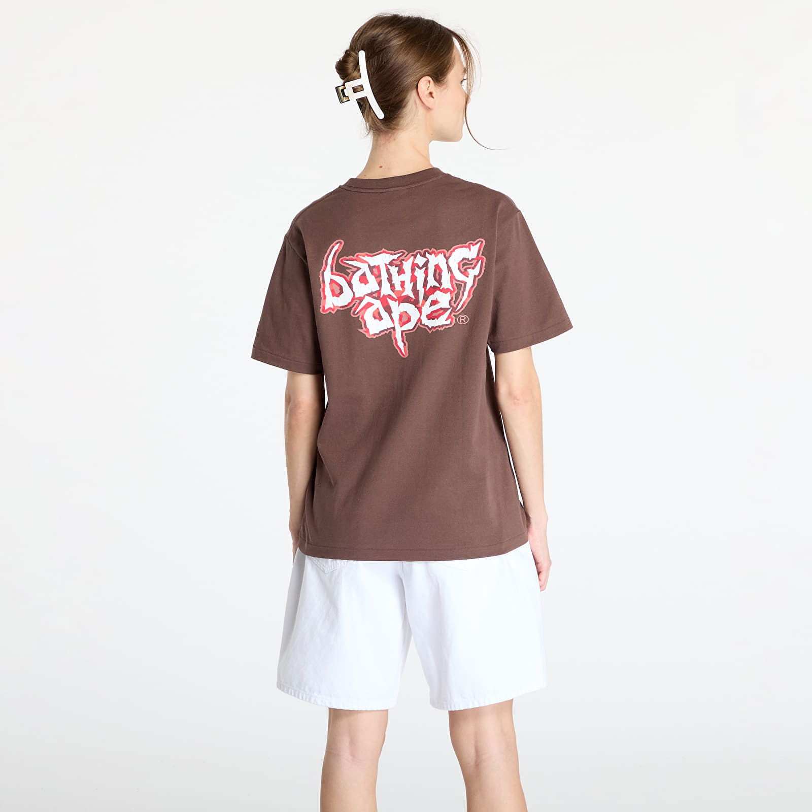 A BATHING APE Color Camo Mad Ape Tee Brown