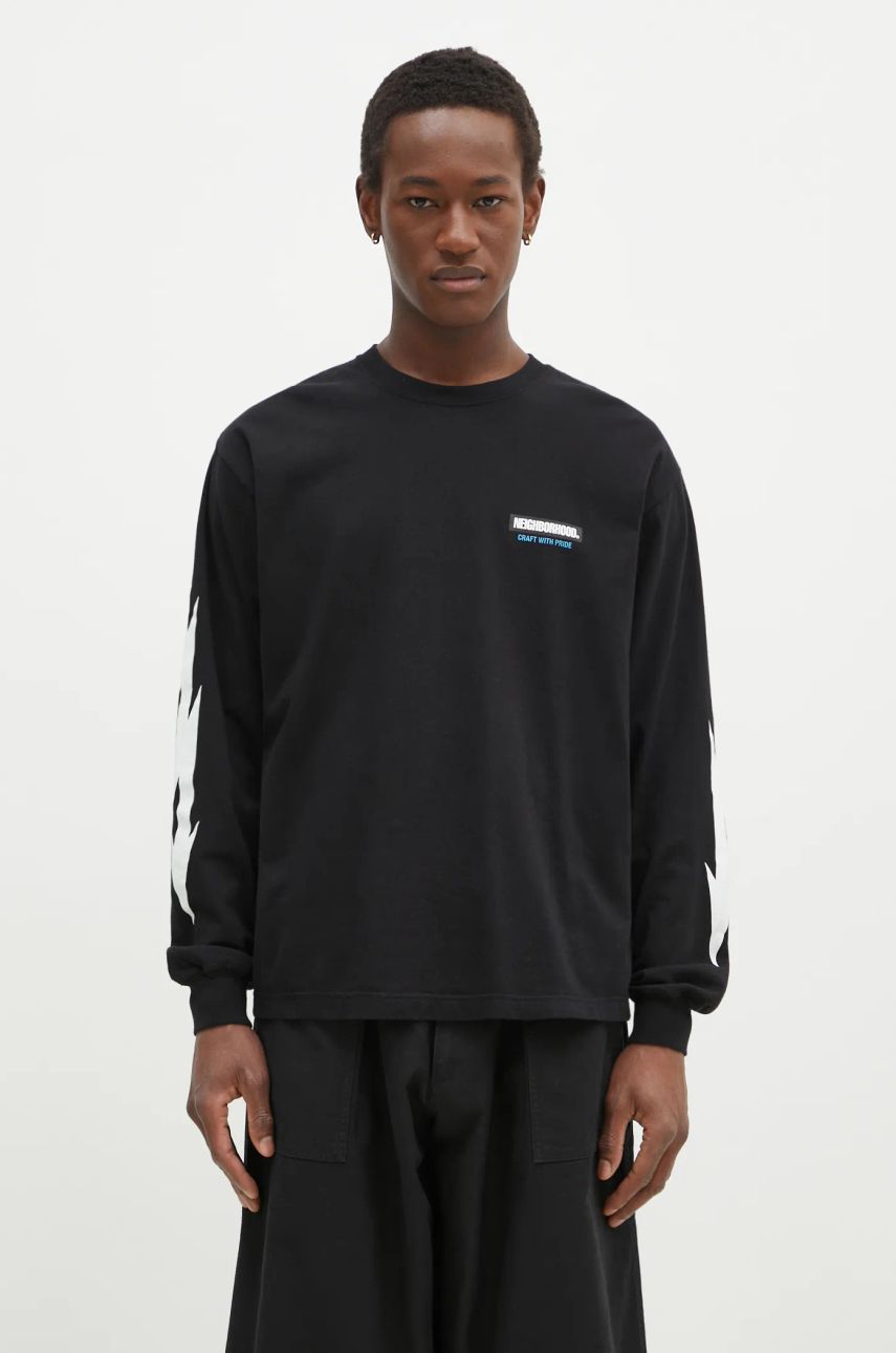 Tričko Neighborhood Long Sleeve Graphic T-Shirt NEIGHBORHOOD Čierna | 242PCNH.LT16, 0