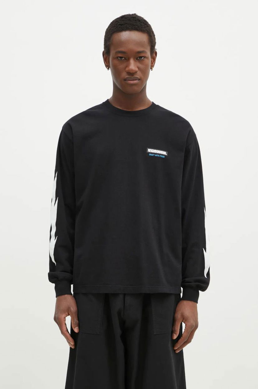 Tričko Neighborhood Long Sleeve Graphic T-Shirt NEIGHBORHOOD Čierna | 242PCNH.LT16