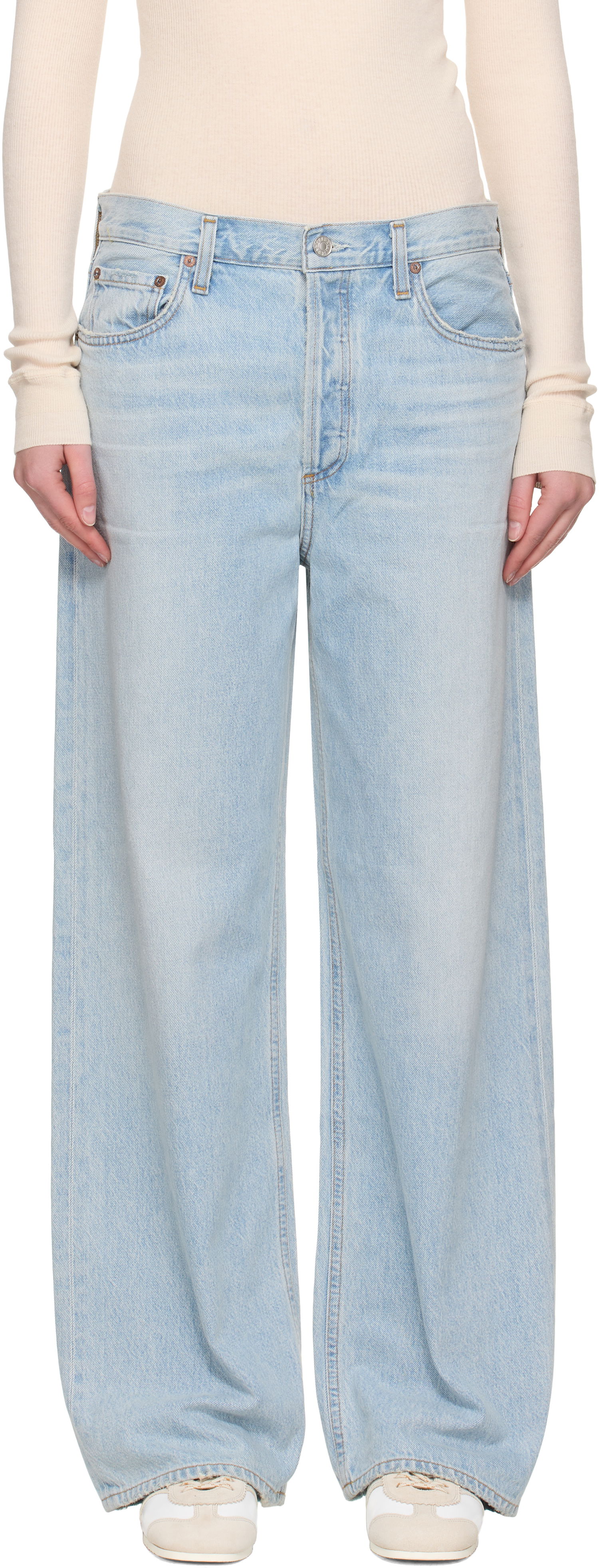 Džínsy AGOLDE AGOLDE Wide Low Slung Jeans Modrá | A9079B-1601, 0