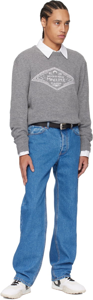 Sveter Marine Serre Marine Serre Wool Knit Crewneck Sweater Šedá | MTK004A CKNI0531, 3