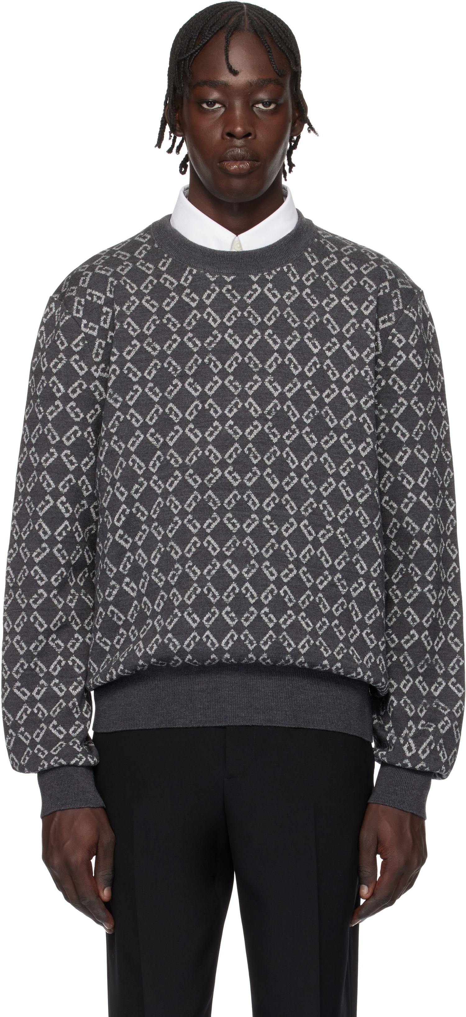 Sveter Givenchy Monogram Jacquard Sweater Šedá | BM90TH4YKY030, 0