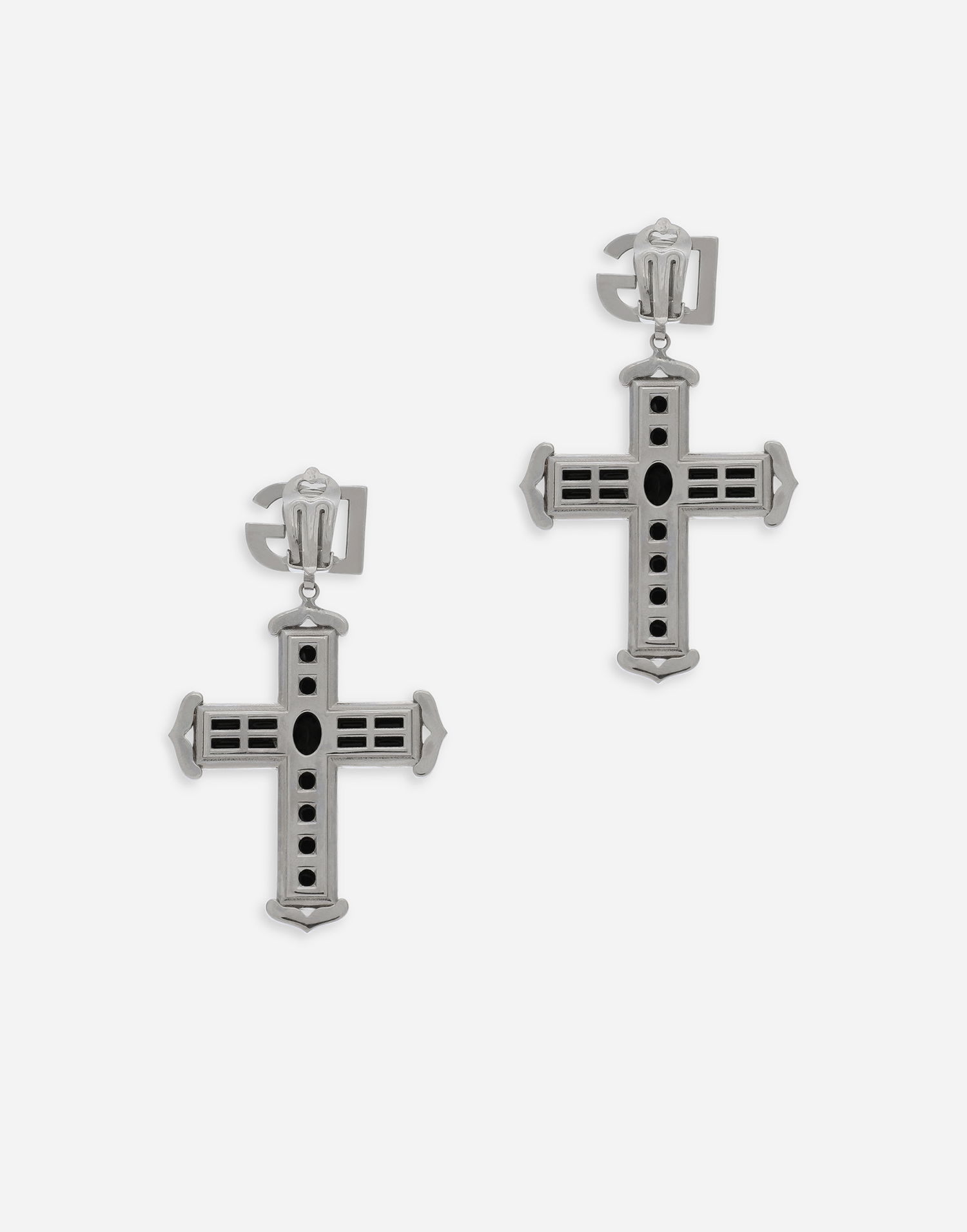Náušnice Dolce & Gabbana Dolce & Gabbana Metal Cross Earrings with Rhinestone Accents Čierna | WEP4C7W1111N0000, 1