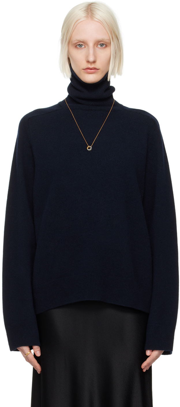 Sveter Maison Margiela Navy Gauge 7 Turtleneck Čierna | S50HL0032 M13058, 0