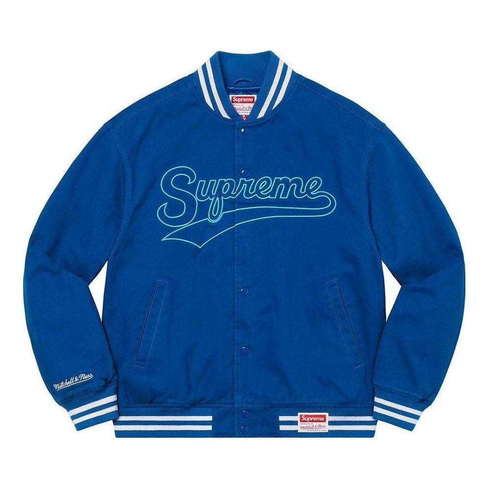 Bomber bunda Supreme Mitchell & Ness Doughboy Twill Varsity Jacket Modrá | SUP-FW22-716, 0