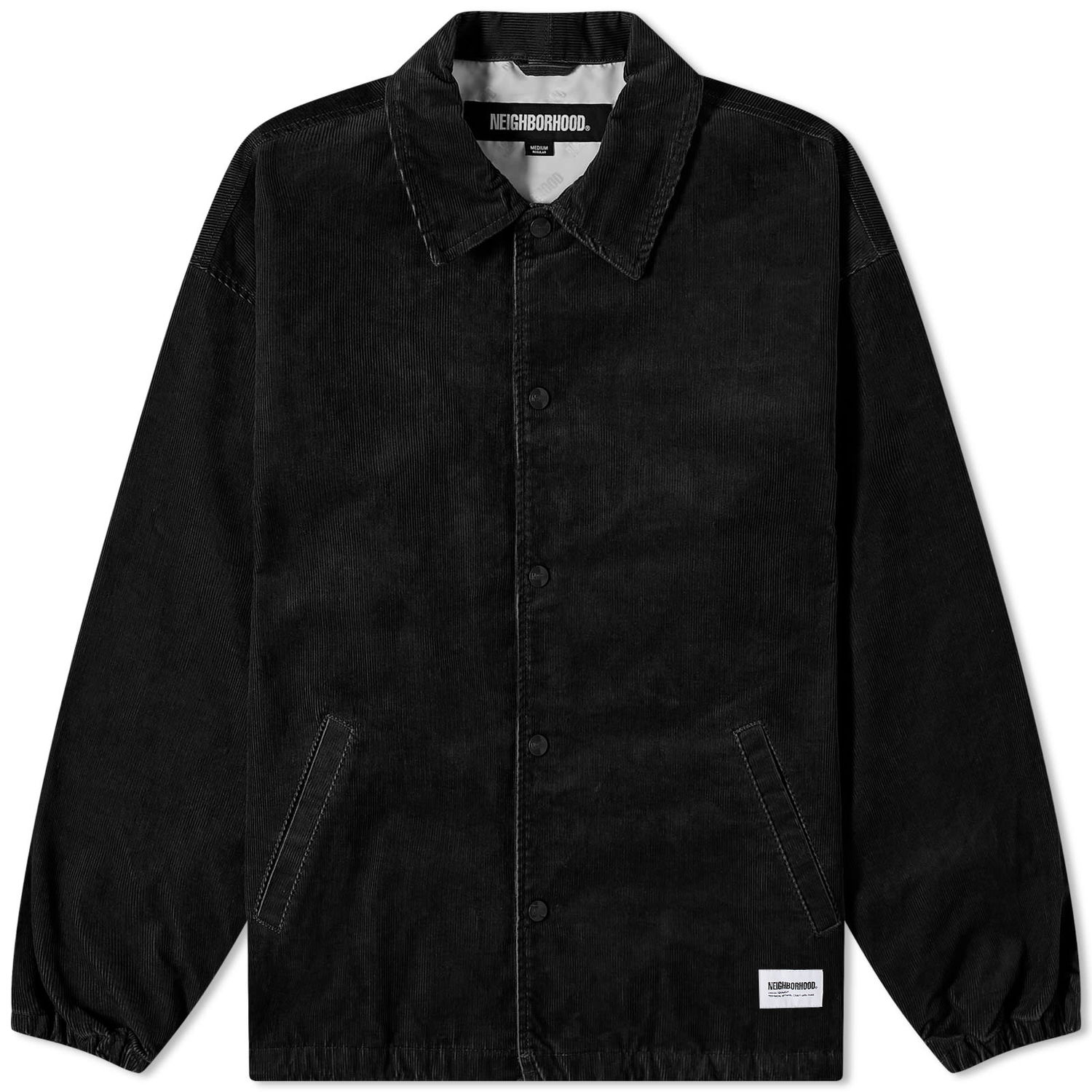 Bunda Neighborhood Corduroy Coach Jacket Čierna | 232SPNH-JKM04-BK, 0