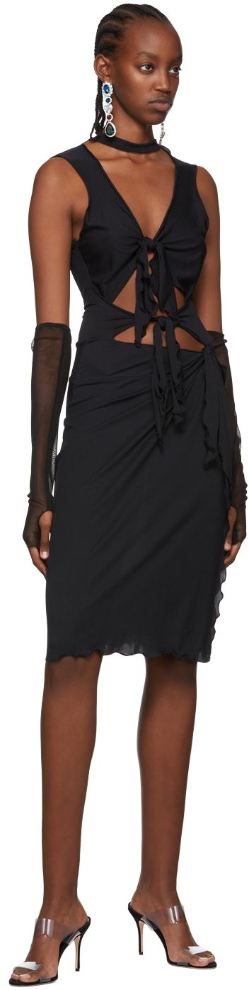 Šaty Anna Sui Tie-Front Mini Dress Čierna | 522C70, 3