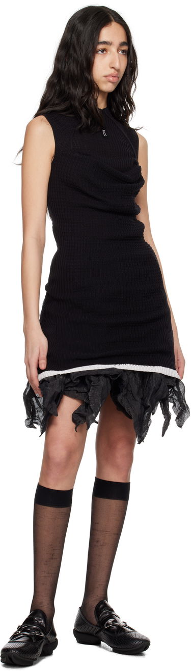 Šaty KIKO KOSTADINOV Kiko Kostadinov Vecto Knit Tunic Minidress Čierna | KKWSS25KN03-95, 4