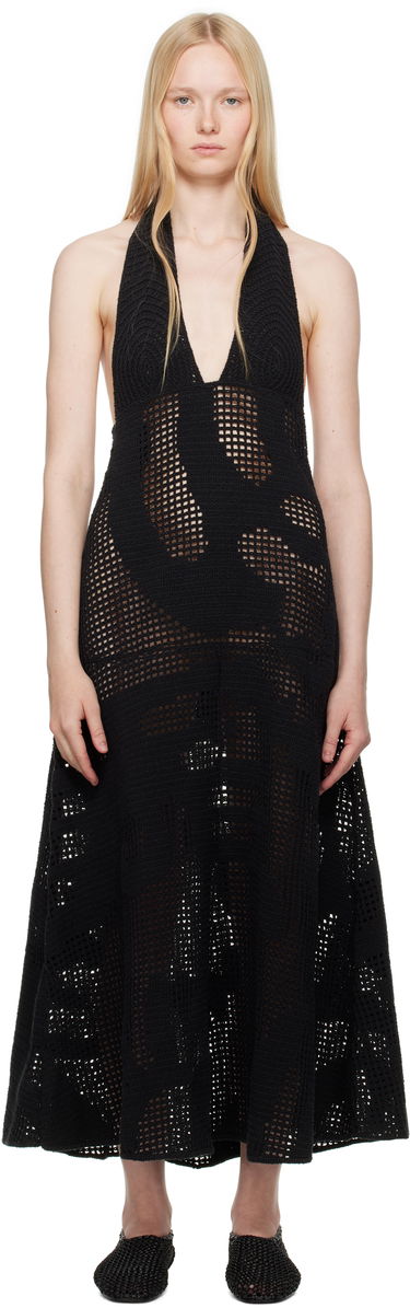 Šaty Nanushka Nanushka Fotini Halter Crochet Midi Dress Čierna | NW25SSDR24599, 0
