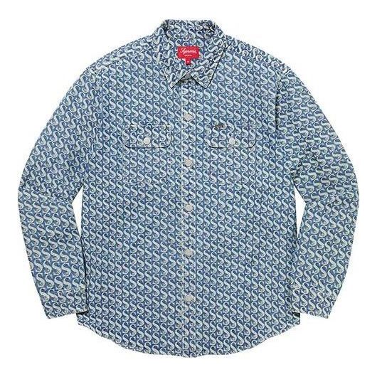 Košeľa Supreme Supreme Monogram Denim Shirt Modrá | SUP-FW21-229