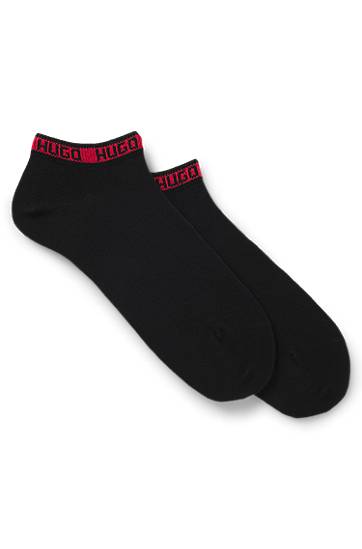 Ponožky BOSS Two-pack of ankle-length socks with logos Čierna | 50516394