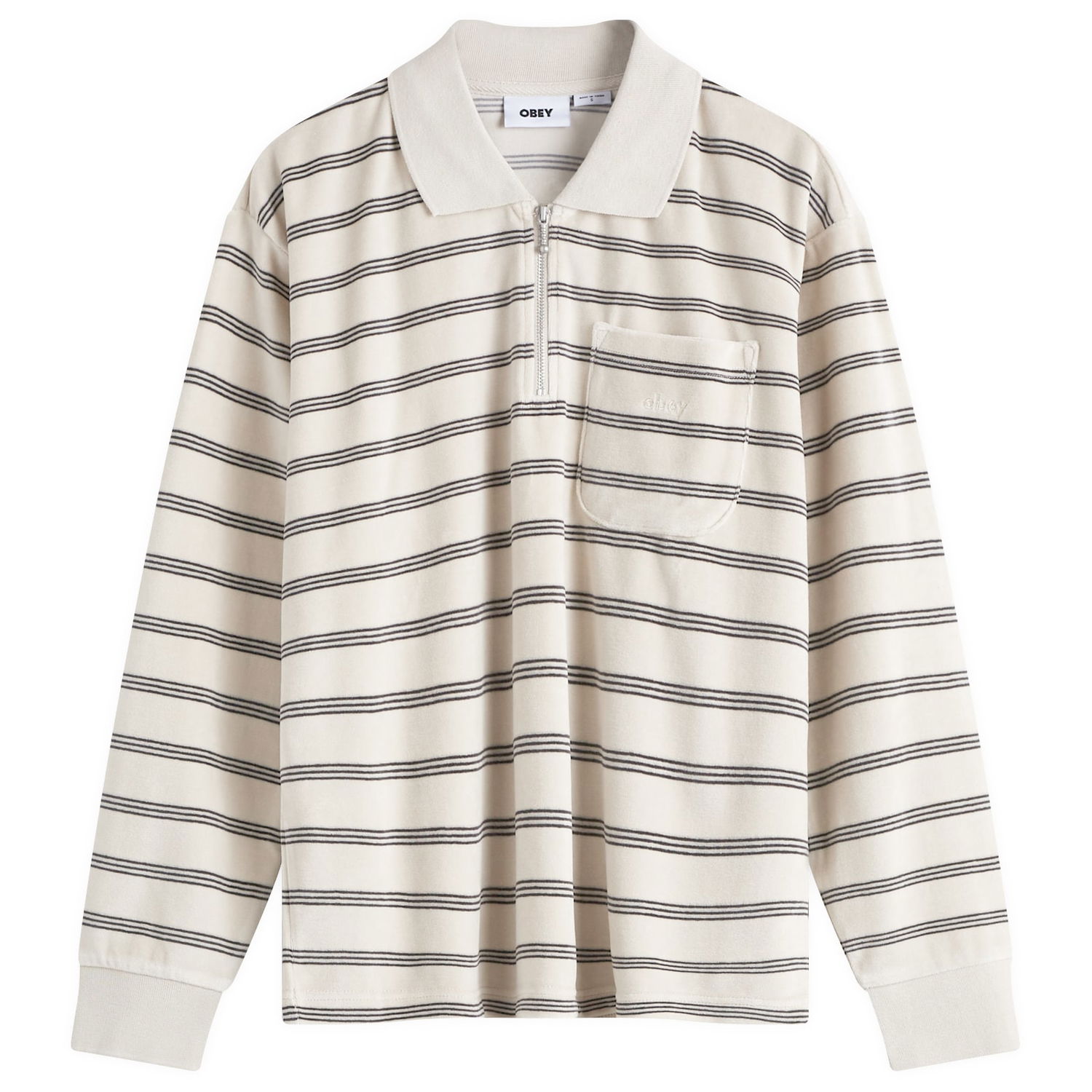 Polo tričko OBEY Stripe Polo Top Biela | 231040013, 0