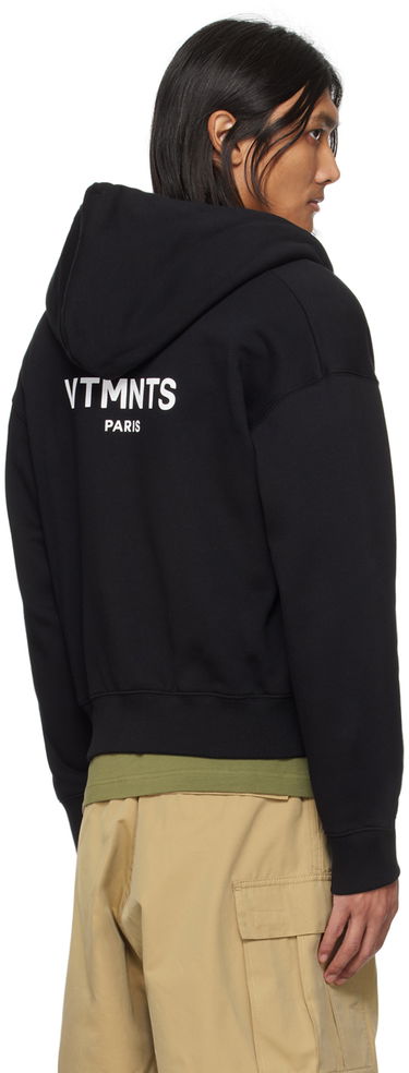 Mikina VETEMENTS Printed Cotton-Jersey Zip-Up Hoodie Čierna | VL20HD140B, 2