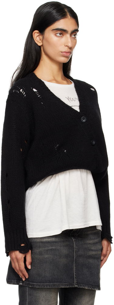 Sveter R13 R13 Cropped Distressed Cardigan Čierna | R13WY247 Y016A, 1